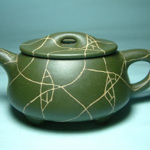 Yixing Zisha Teapot "Shi Piao" – Lü Ni (green clay), 180ml